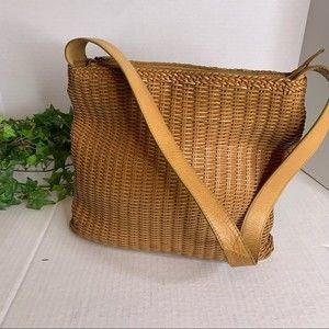 Fossil Straw Weave Shoulder Bag